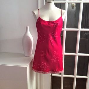 Natori Fuschia Satin Chemise. Size  Small NWT